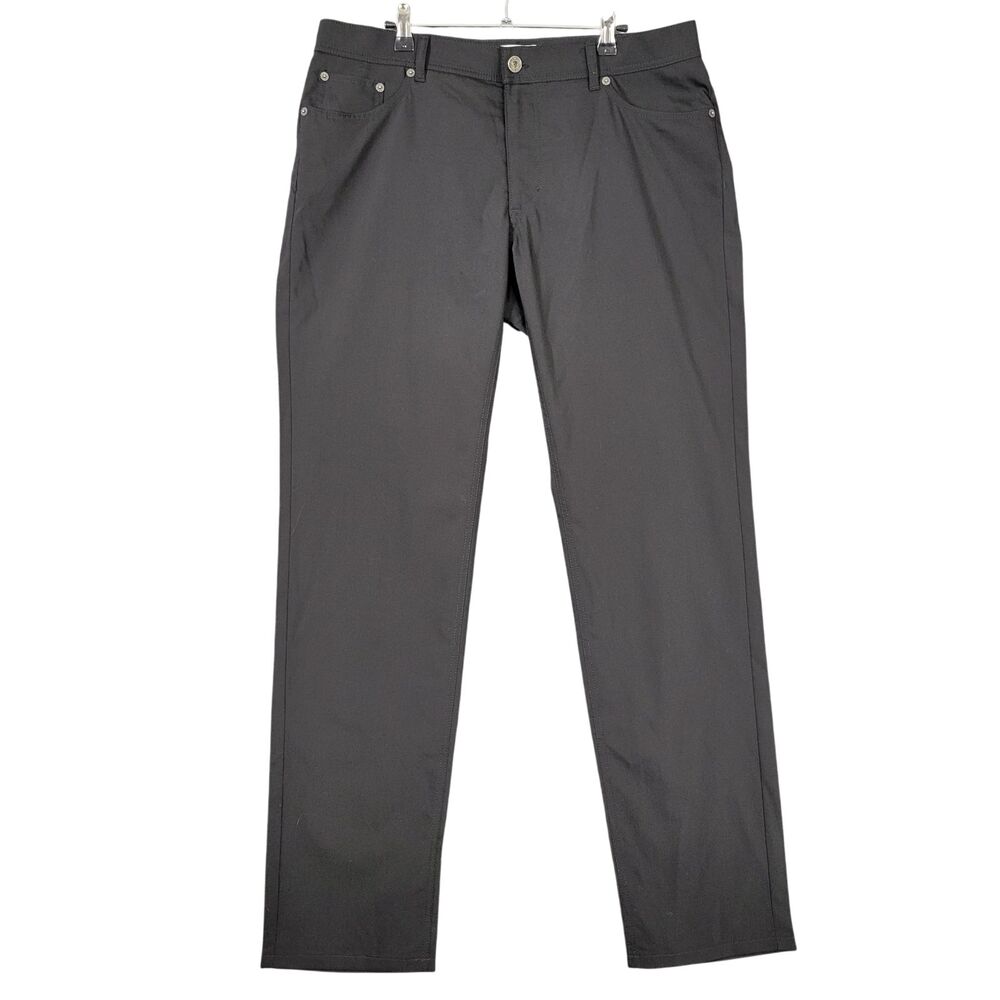 BRAX Black Cooper Fancy Wool Blend Mid Rise Stretch Chino Pants SIZE 36x34